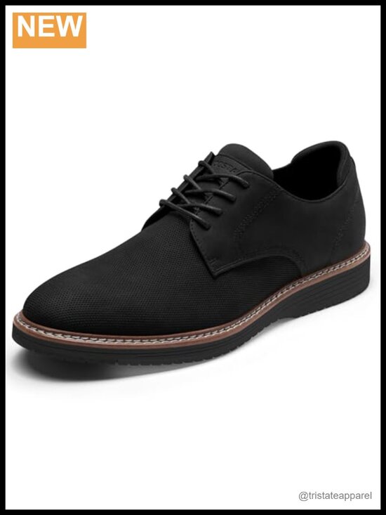 Embossed PU Leather Oxfords - Lace Up Business Casual Dress Shoes main image 5